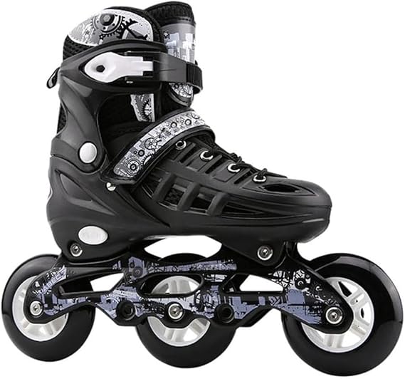 Inline Skates for Kids, 3 Wheels, 3.9 inches 100 mm, Inline Shoes, Inline Skate for Adults, Kids, Juniors, Rollerblading, Girls, Boys, Beginners, Durable, Breathable, Safe, Quiet, Adjustable 4