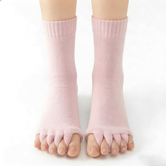 Threetols Foot Alignment Socks with Toe Separators for Men or Women