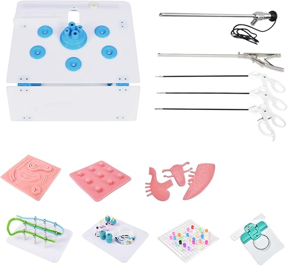 Single Port Laparoscopic Endo Trainer with Kinds of Training Modules and Training Instrument