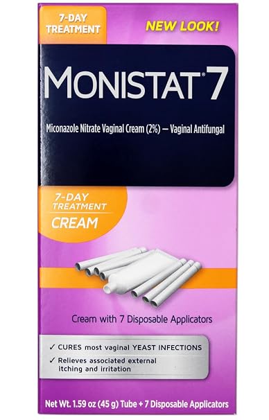 MONISTAT 7-Dose Infection Treatment, 7 Disposable Applicators & 1 Cream Tube (Pack of 1)