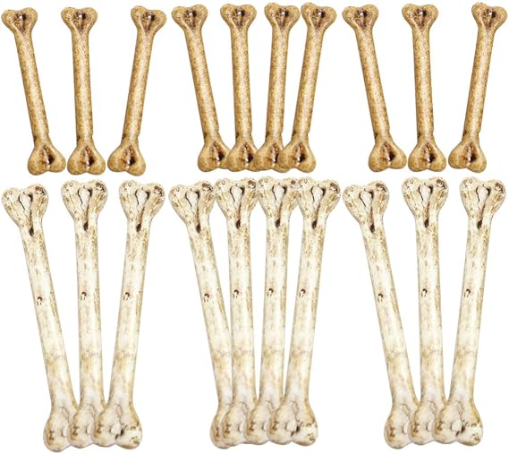 EXCEART 20pcs Mini Skeleton Bones Simulation Plastic Bone White Fake s Prop Skull Pendant Charm Artificial Ornaments Hanging Decor DIY Human Skeleton Costume
