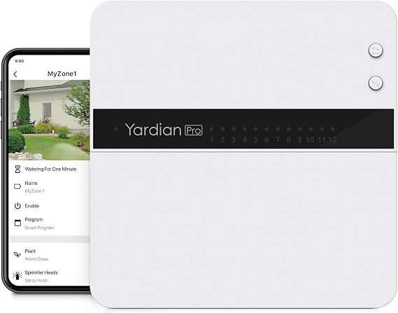 Yardian Pro 6-Zone Smart Sprinkler Controller, Apple HomeKit & Wi-Fi | Apple HomeKit & Home Assistant Compatible, Ethernet & Wi-Fi, Weather-Based Scheduling, Easy DIY Install, Manual Buttons