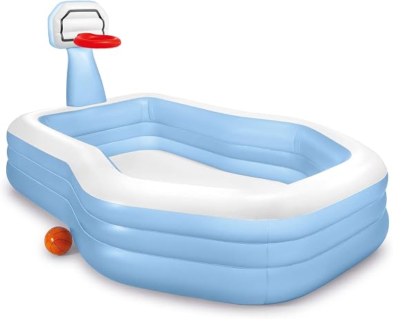 INTEX 57183EP Shootin' Hoops Inflatable Swim Center Family Pool, for Ages 3+, Multicolor