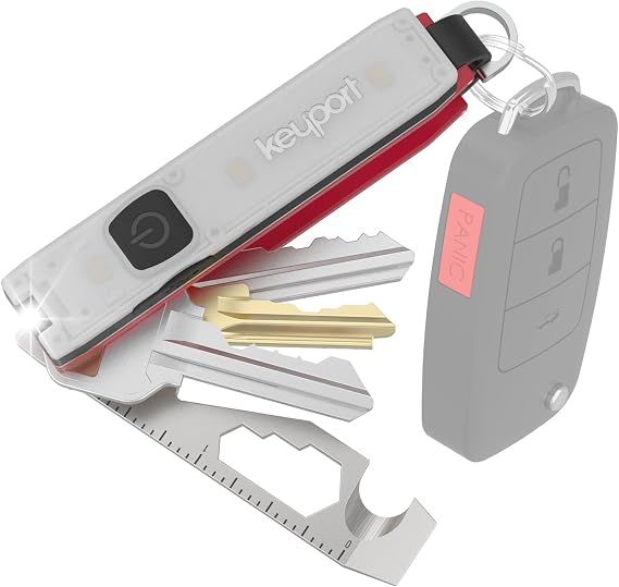 Keyport Essential Plus Kit: Pivot 2.0 Modular Key Organizer with Flashlight