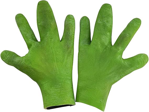 Realistic Alien Hands Gloves,Scary Horror Halloween Costume Cosplay Party Dress Up Props Gloves for Men Women (Green)