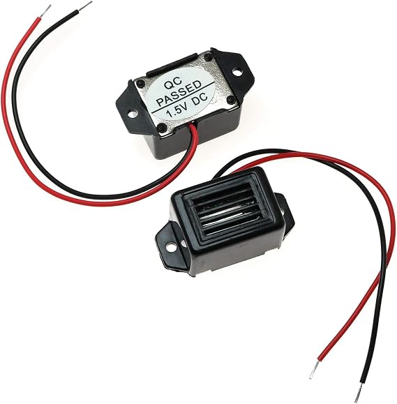 E-outstanding Mini Buzzers 2PCS 1.5V 400Hz Magnetic Rectangular Buzzers with Lead Wire Morse Code Mechanical Electronic Components