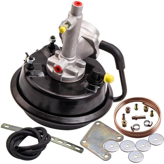 7 Inch VH44 Remote Brake Booster With Bracket Mounting Kit Compatible With Four Wheel Drum Brake Systems