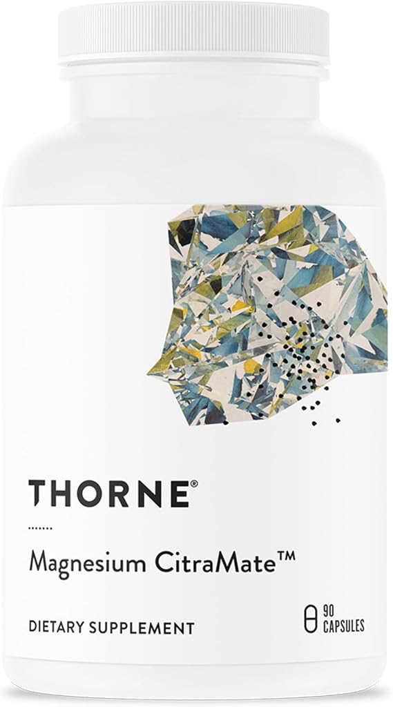THORNE Magnesium CitraMate, Magnesium Citrate & Malate, 90 Capsules | Supports Heart Health, Skeletal Muscles, Cardiac & Lung Function, Bone Density, Fatigue & More*, NSF Contents Certified