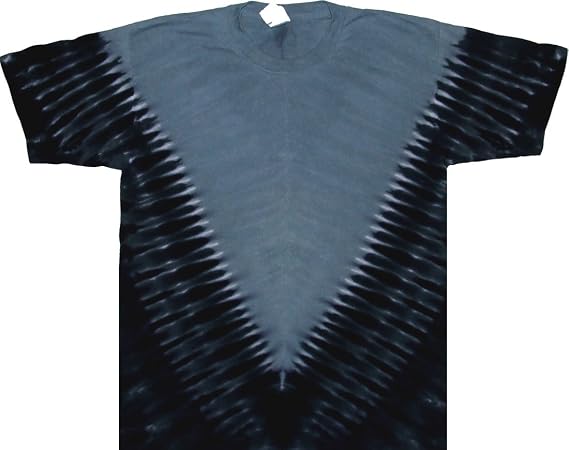 Cotton Gray Center with Wings V Tie Dye T Shirt