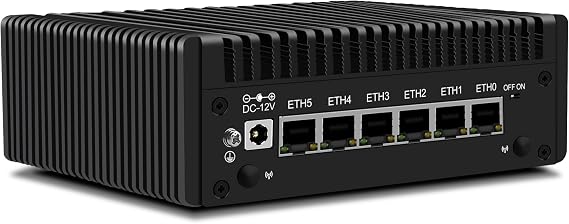 CWWK Mini PC N150 (Upgraded N100) Firewall Appliance, OPNsense Mini Computer with 6 Port i226-V 2.5GbE LAN, F5 Fanless Micro PC NO RAM/SSD/OS, USB Type-C, 4K 3-Display, TF, AES-NI