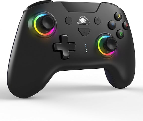 PeriphX Wireless Switch Controllers for Nintendo Switch,6-Axis Gyro,Turbo Function,7-Color RGB Lights,Compatible with Switch/Lite/OLED/PC/iOS, All Functions Included with a Stylish Design and Cute