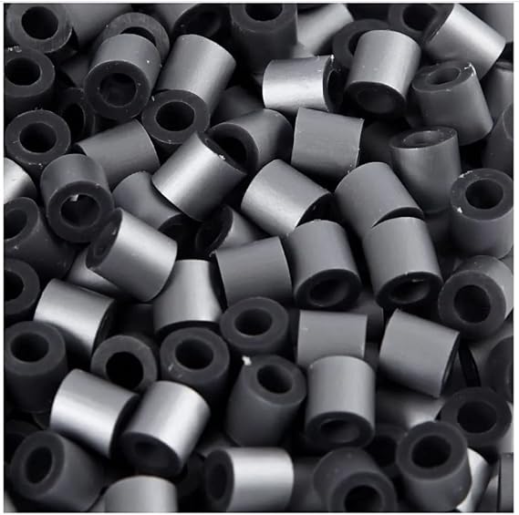 Nabbi Fuse Beads, size 5x5 mm, hole size 2,5 mm, silver, medium, 1100pcs