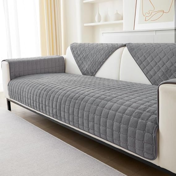 GKXLH New Non Slip Sofa Cover 1 2 3 4 Seater (Grey, 70 x 90cm/1 Piece)