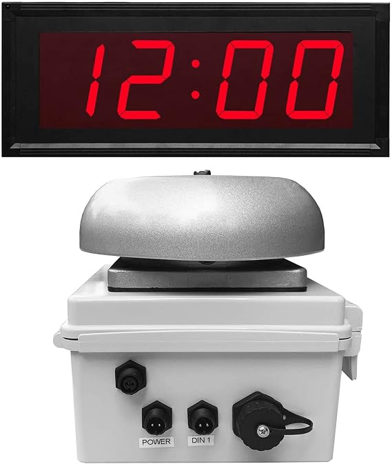 K-C Break Bell LED Clock for School Factory Warehouse 86 dBa