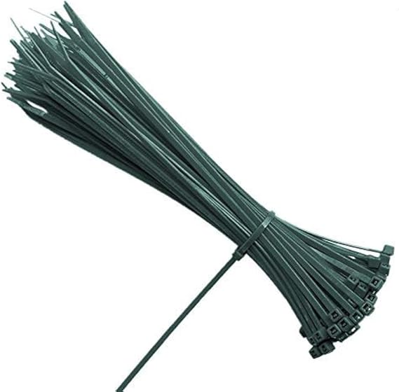 100 Pcs 8 Inch 3mm Dark Green Nylon Garden Cable Zip Ties Self Locking Cable Ties Twist Ties
