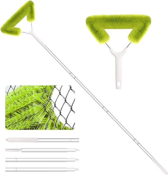 Window Screen Cleaning Brush with 62in Extension Pole | Innovative Fibre Mesh Screen Cleaner for Window Mesh, Patio Screens, Screen Doors, Pool Cage & Fence - Dry or Wet Use