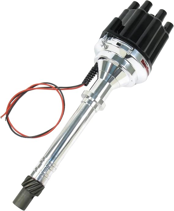 PerTronix Flame-Thrower Billet Electronic Distributor, D7100800 | for Chevrolet Small Block/Big Block, Ignitor III Plug and Play Ignition Distributor, Mechanical Advance, Black Female Cap
