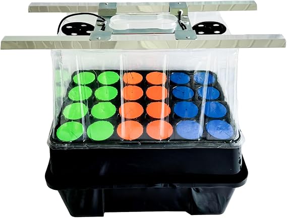 Viagrow Clone Machine 24-Site Plastic Aeroponic Hydroponic System with 1020 Grow Light and 7 in. Humidity Dome/A Product of The Harvest CompanyTM