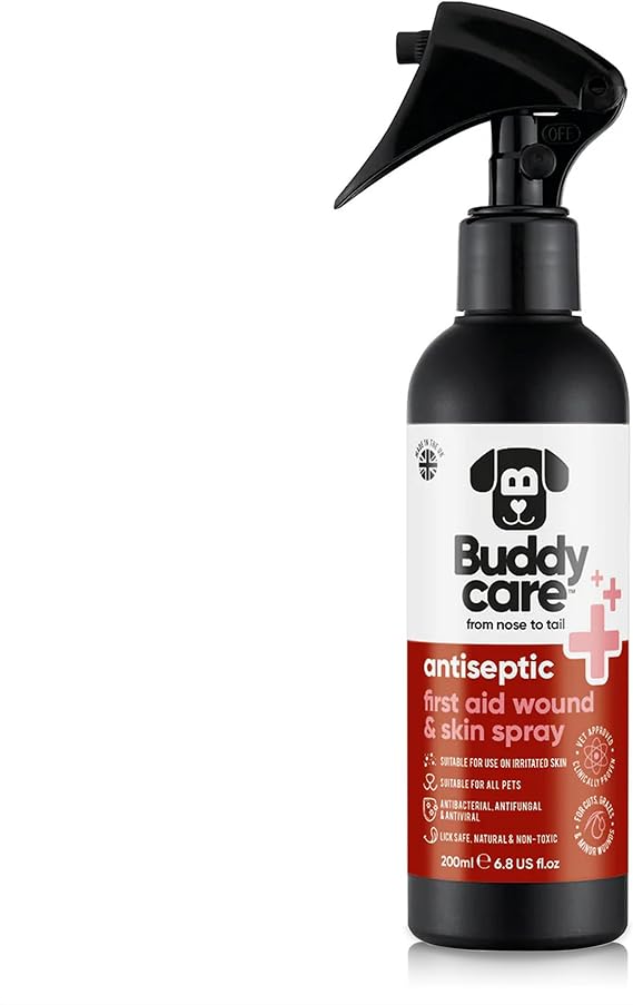Buddycare Pet Antiseptic Spray (200ml) Dog Antiseptic Spray & Cat Antiseptic Spray Effective Dog Wound Spray, Suitable for All Pets, Pet Wound Care Solution