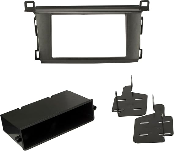 Scosche TA2115B Double DIN or Single DIN with Pocket Radio Install Dash Kit Compatible with Select 2013-2018 Toyota Rav4 - Aftermarket Car Stereo Installation Kit - See Vehicle Fit Guide in Images