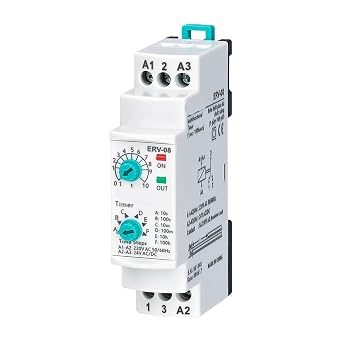 ERV-08 On Delay Multifunctional Time Relay Electronic Adjustable (0,1Sec. - 100 Hours.)(150-260VAC 24VDC)
