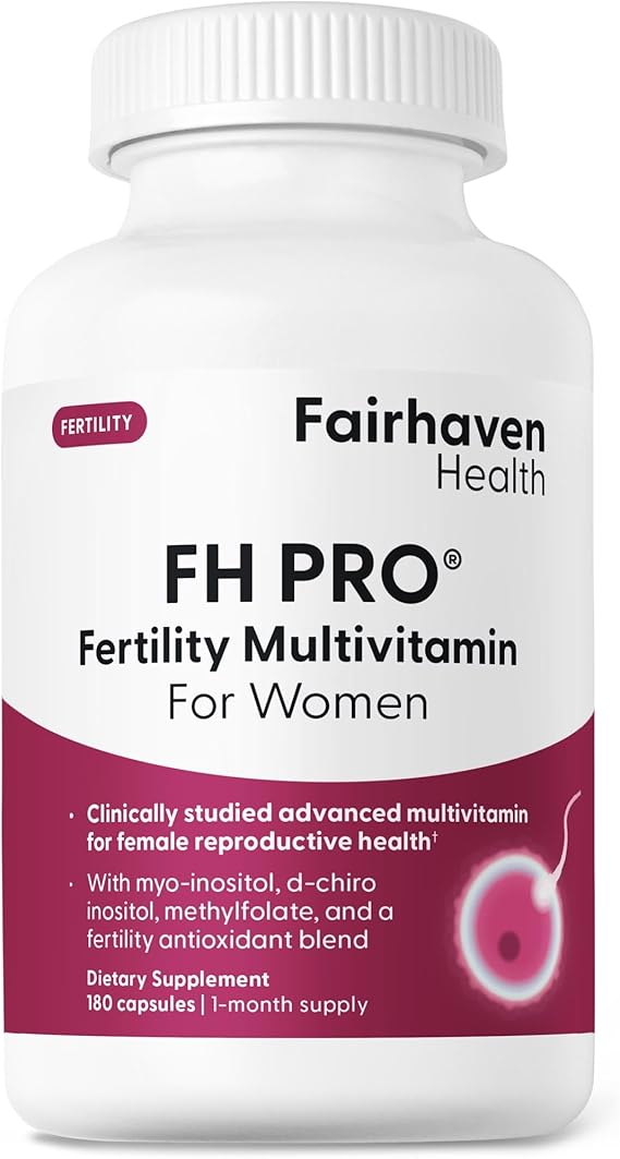 Fairhaven Health FH Pro for Women | Clinically Studied Fertility Supplements for Women | Aids Ovulation, Hormonal Balance, Regular Cycles* | Conception for Her Fertility Support | 180 Capsules