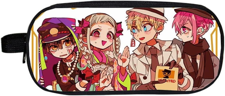 Toilet-Bound Hanako-kun Pencil Case Anime Pen Pouch Yugi Amane 3D Printing Pen Bag Large Capacity Double Layers Zip Pen Box Stationery Case for School Student Girls Boys