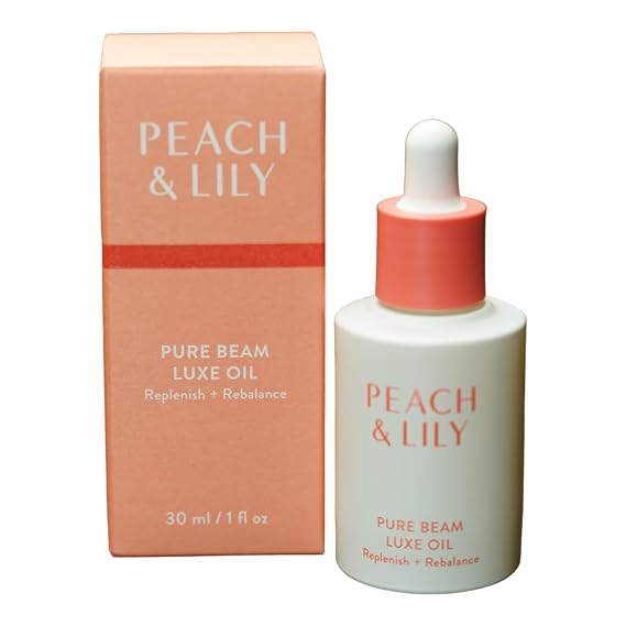 Peach & Lily Pure Beam Luxe Oil | 100% Natural & Plant-Based | Nourishing Squalane, Jojoba, Sea Buckthorn | Cold-Pressed Antioxidant-Rich Formula | 30 ml / 1 fl. oz.