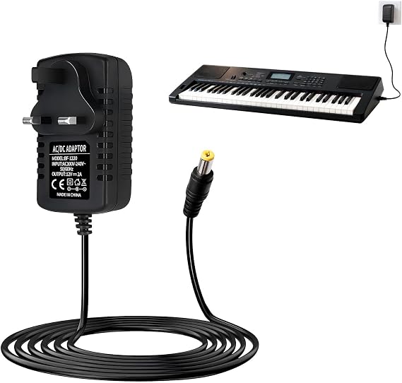 12V 2A Power Adapter for Yamaha Keyboard, Universal AC Supply Charger