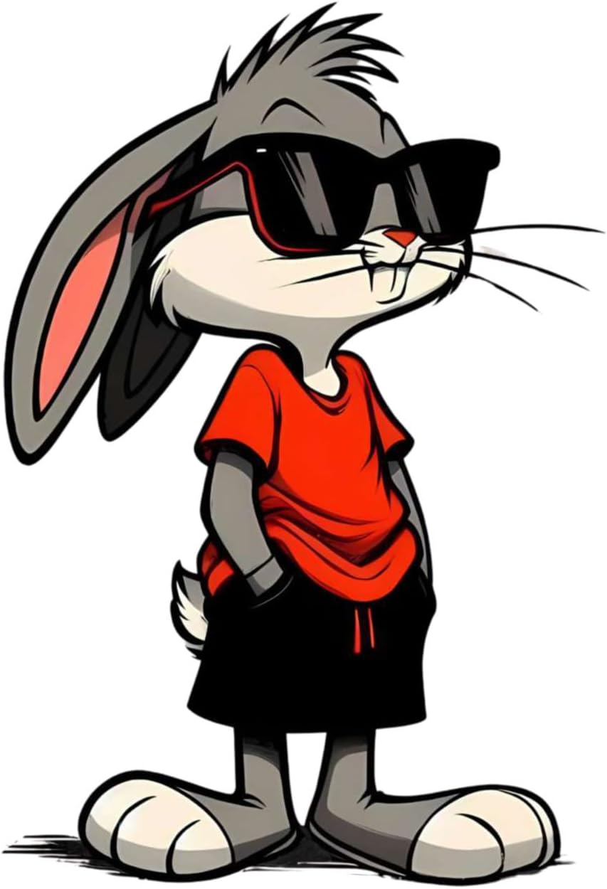 Bugs Bunny Sticker 14 x 9,5 cm Araba Laptop Oto Motor Çok Renkli, qa789569010