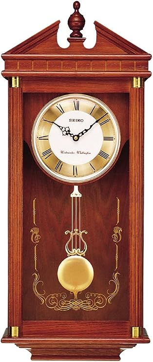 Seiko Regal Oak Wall Clock with Pendulum