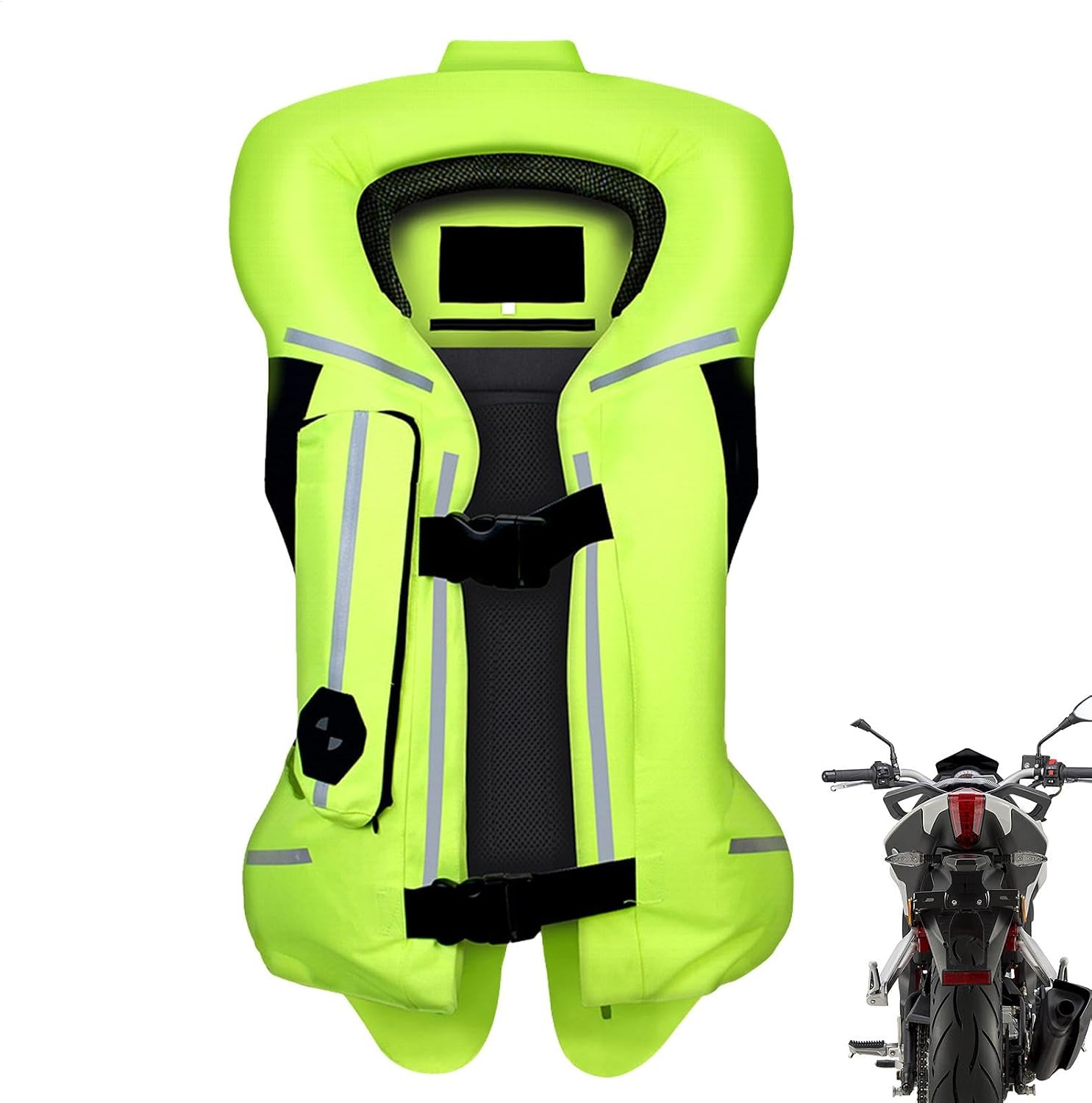 Airbag Vest Bike Rider,Motorcycle Airbag Vest - Motorcycle Lightweight Protective Vest with Reflective Strip,Inflatable Riding Jacket Professional Safety Vest for Motocross & Racing