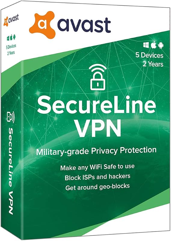 Avast SecureLine VPN 2020, 5 Devices 2 Year