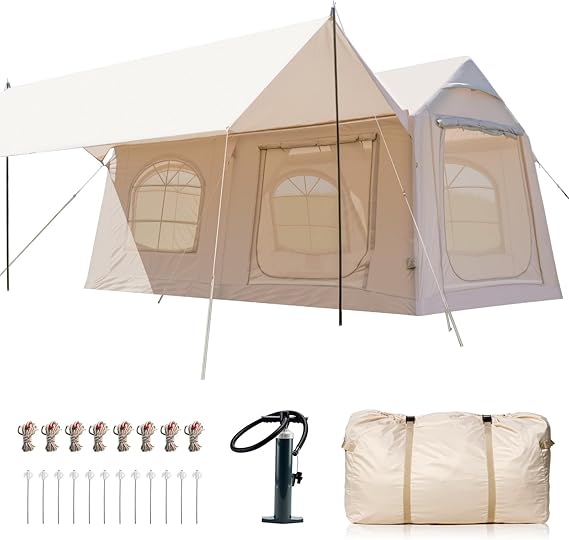 Ytaoeo Inflatable Tent Outdoor camping tent Inflatable camping tent made of waterproof Oxford fabric Air glamping tents for 4 seasons campings