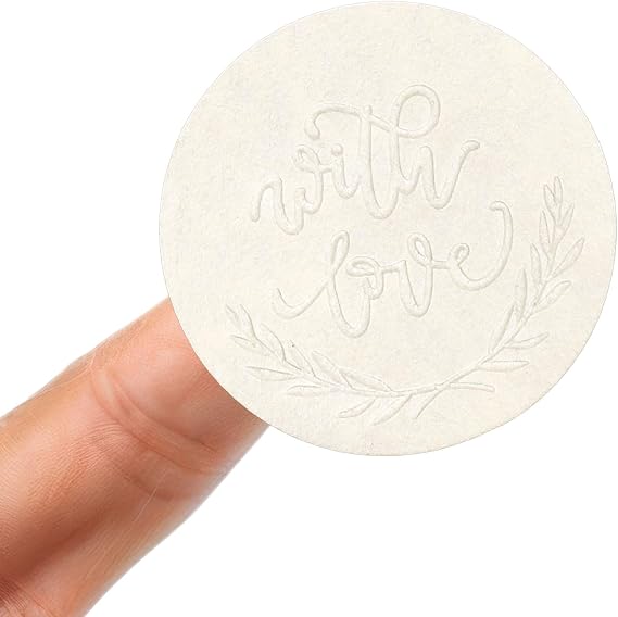 FYSUIMU 100Pcs Wedding Stickers Embossed Envelope Seals with Love Self-Adhesive Label Decals for Greeting Card Invitation Party Favor Decor