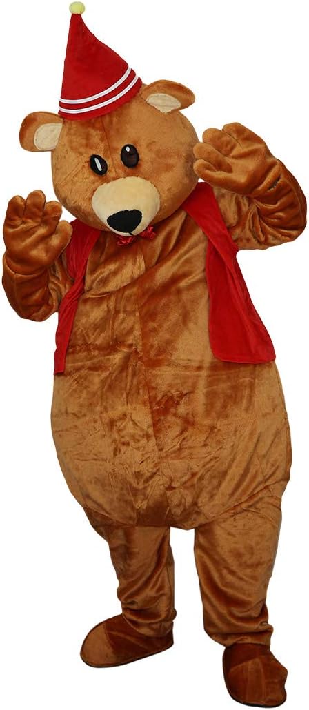 Bear Brown Cartoon Costume Mascot Dress Up Adult Cosplay Party Halloween