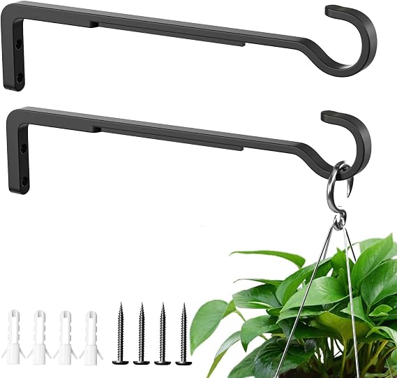 Hanging Basket Brackets Outdoor,Hanging Basket Hooks,Heavy Duty,25CM 2 Pack