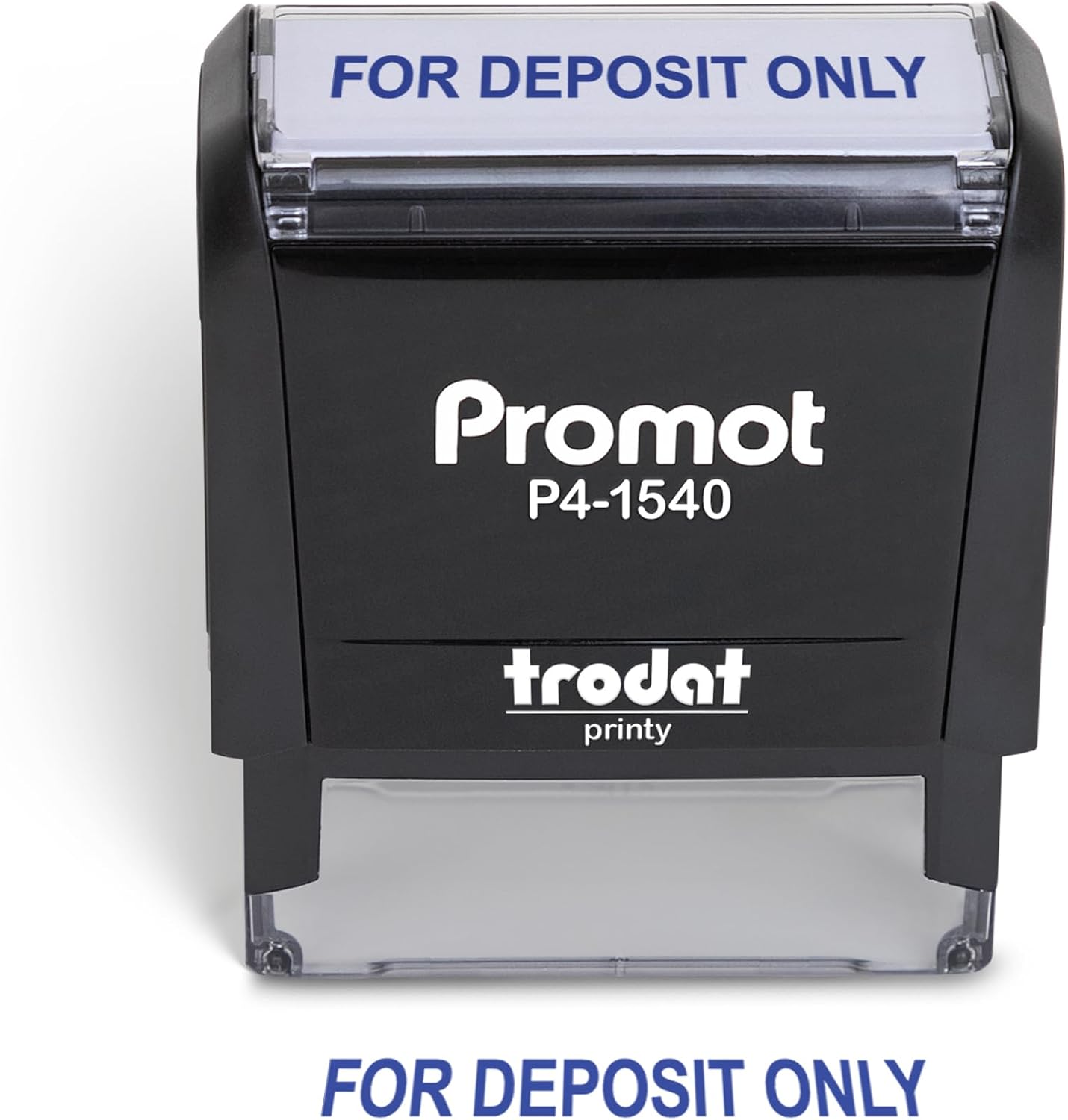 Promot Stamp for Deposit Only - Self Inking Rubber Stamp in Blue Ink