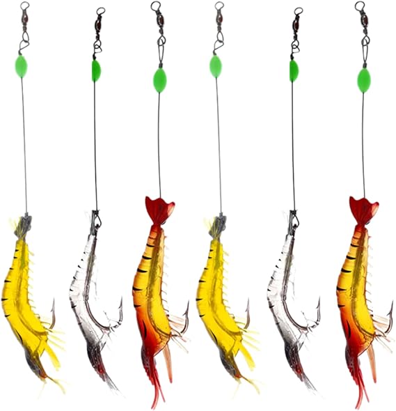 Artificial Silicone Soft Bait Set Luminous Swimbait Shrimp Fishing Lure with Hooks Fishing Tackle Freshwater/Saltwater