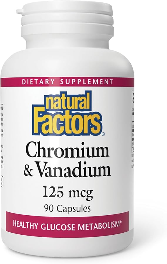 Natural Factors Chromium & Vanadium 125 mcg, 90 Capsules