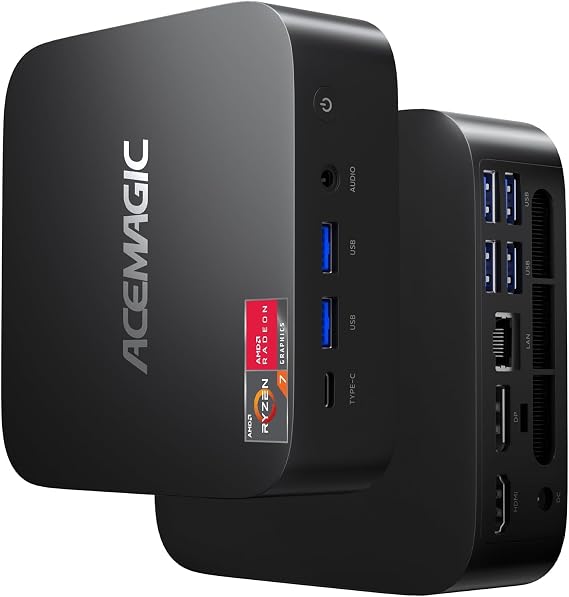 ACEMAGIC Kron Mini K1 Gaming Mini PC AMD Ryzen 7 7730U (Upgraded 7430U/ 5825U),Mini Computers 16GB LPDDR4X 512GB SSD,4K Triple Display Desktop WiFi6/Bluetooth, Compact Silent PC for Office, Design