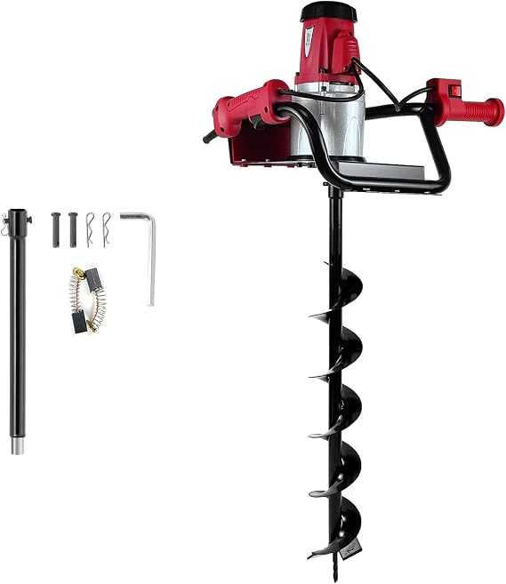 1500W Electric Post Hole Digger with Reverse, 6" Bit, 110V