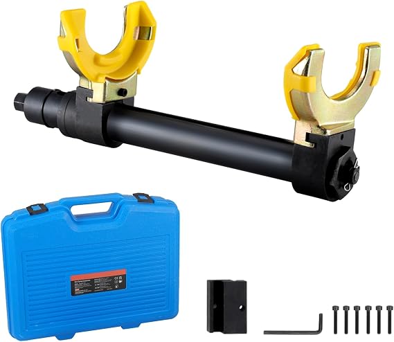 Happybuy Coil Spring Compressor Tool Kit, Macpherson Interchangeable Fork Spring Compressor, Coil Extractor Removal Set with Yellow Safety Sleeve and Storage Case