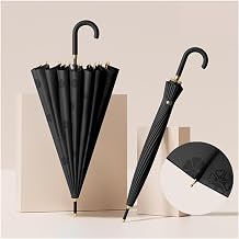 Umbrella 24 Rib Umbrella Double Long Handle Straight Umbrella Retro Umbrella Business Umbrellas for Rain(C)