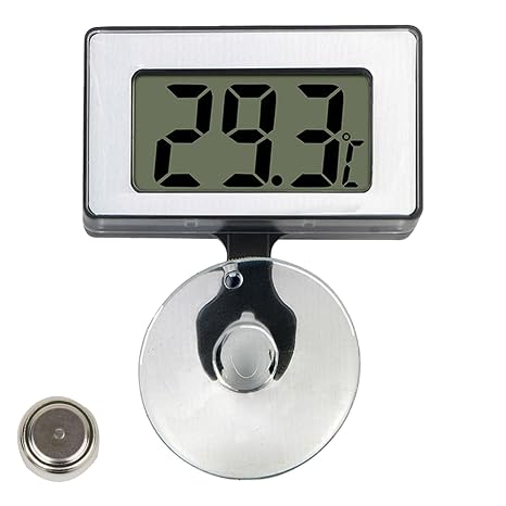 Digital Aquarium Thermometer with Suction Cup Submersible Fish Tank Temperature Waterproof LCD Display Water Thermometer High Accuracy ±1°C for Reptile Tropical Marine Aquarium