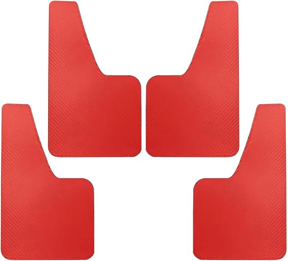 4Pcs Universal Car Mud Flaps for Fiat Bravo (Type 198 2007-2014), Splash Guards, Flexible PVC Mudguards for Car, Wheel Arch Exterior Accessories, 36cm x 21cm,Red-4pcs