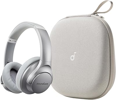 Soundcore Anker Life Q20 Hybrid Active Noise Cancelling Headphones, with Headphones Case, Wireless Over Ear Bluetooth Headphones, 60H Playtime, Hi-Res Audio, Deep Bass, Memory Foam Ear Cups