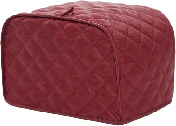 Red Two Slice Toaster Cover for Kitchen and Home, Made of Polyester and Cotton, Protects from Fingerprints, Machine Washable Toaster Cover for Small Appliances