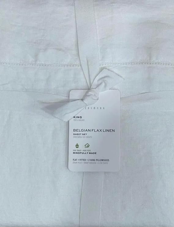 Pottery Barn Belgian Linen Flax Sheet Set ~ King~*White*~