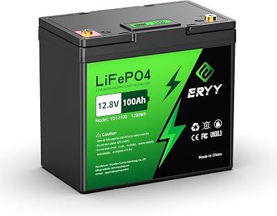 12V 100Ah Mini LiFePO4 Battery, Deep Cycles Lithium Battery, Low Temperature Protection, 100A BMS, 4000 Cycles Battery for Solar Off-Grid, Marine, RV, Trolling Motors, Boat, Camping